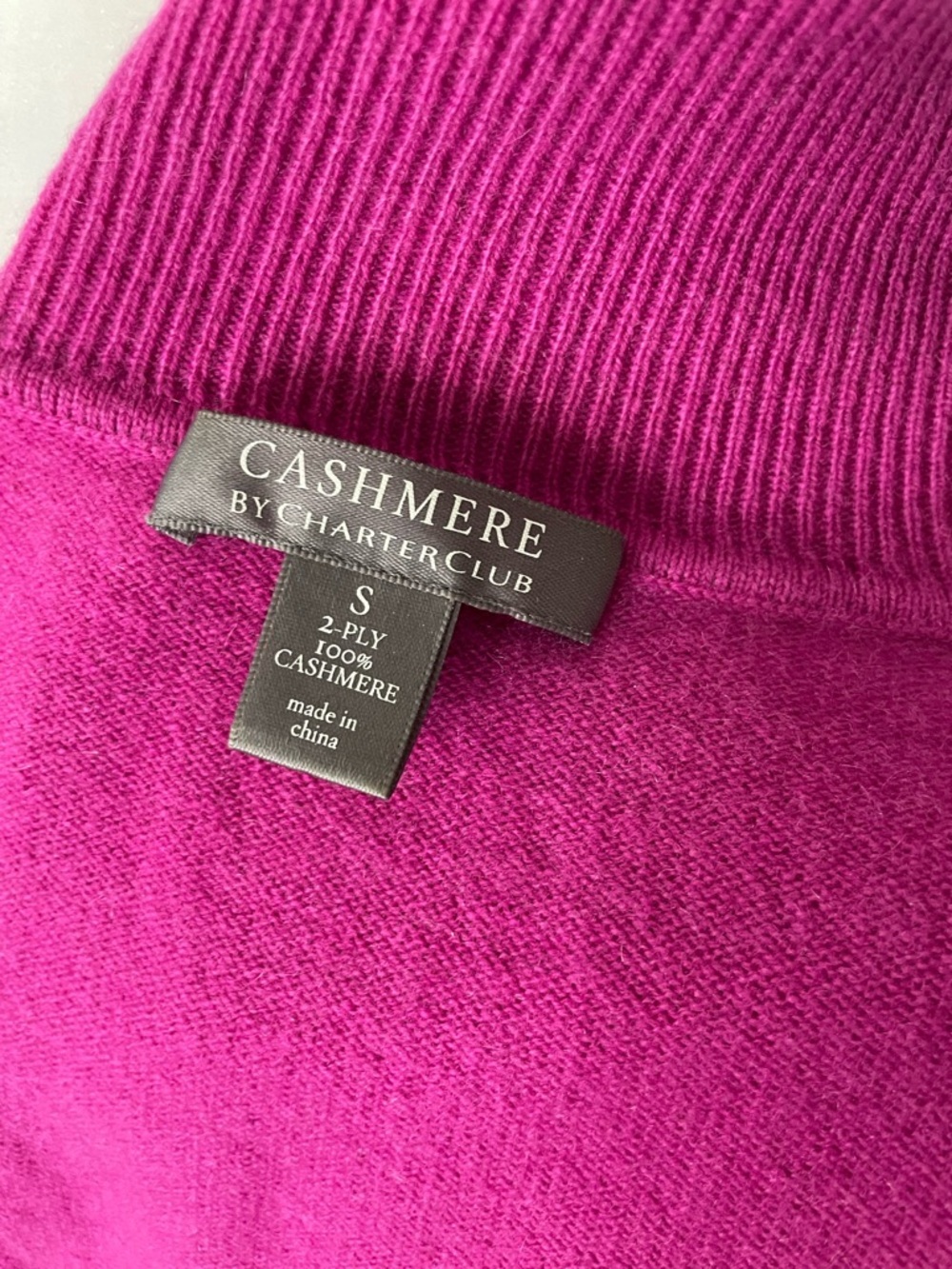 Charter Club Bright Fuchsia Turtleneck Cashmere Sweater - Picture 4 of 4